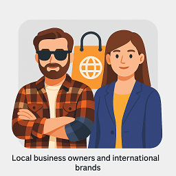 Propietarios de negocios locales y marcas internacionales